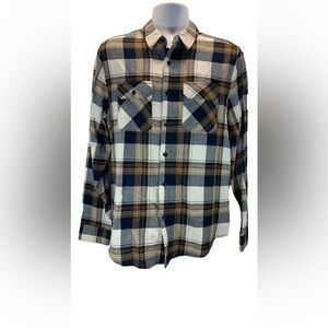 Guess Men's Multicolored Plaid Button-Down Long-Sleeve Shirt Size S Small